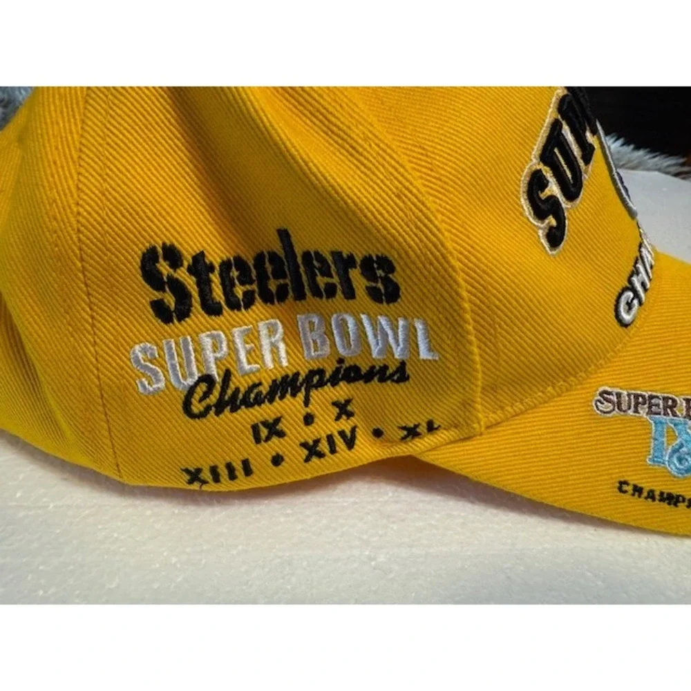 Gold Pittsburgh Steelers‎ Five 5 Time Super Bowl Champions Reebok NFL Cap Hat